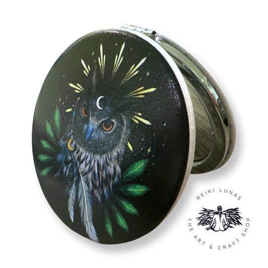 Owl Pocket Mirror - Blu Lunas Shoppe